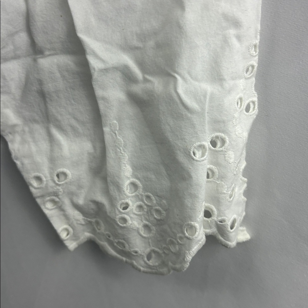 Chico’s Peasant Top 3/4 Sleeves Optic White Blouse Top Lace Up Tunic Women’s New - Picture 7 of 13